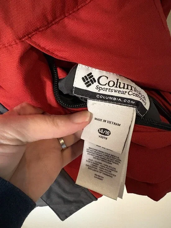 Columbia Youth 14/16 Winter Jacket Red Gray Omni-Shield Insulated Coat Boys Girl - Picture 3 of 9